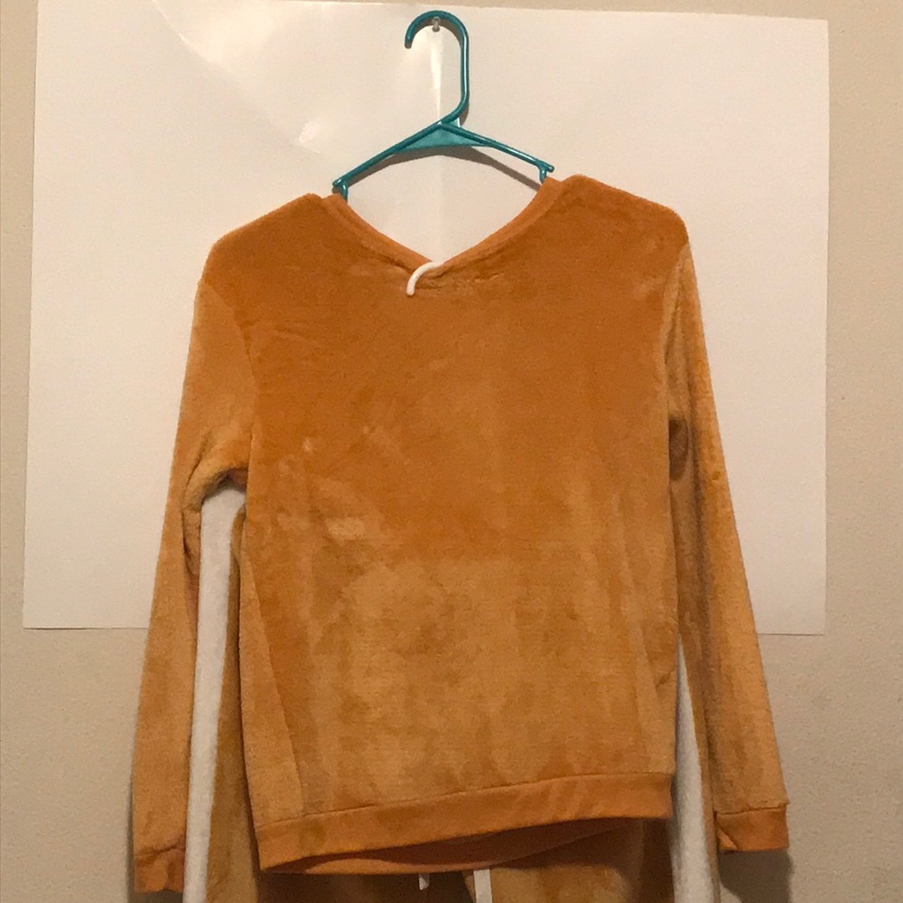 darker yellow furry sweatsuit